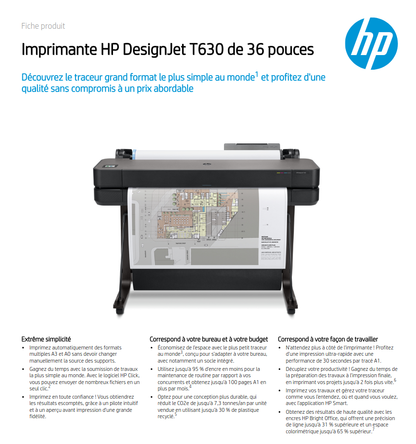 caractéristiques achat hp Designjet t630 Chambéry